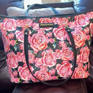 Juicy Couture Pink Rose Tote with Black Accents- Brand new w/o tags, never used